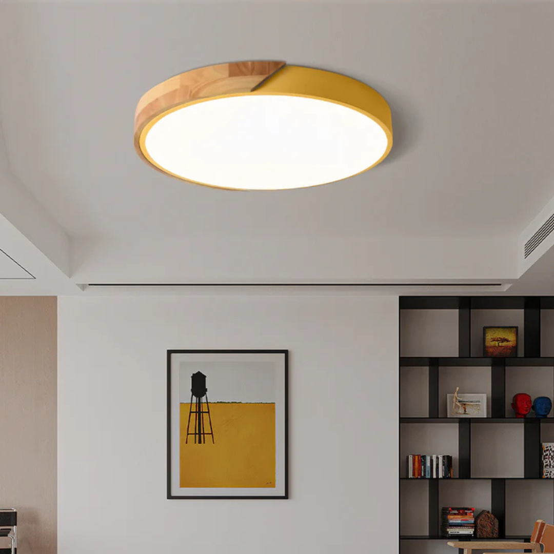 Delos Skandi Houten Plafondlamp | Natuurlijk LED-Designlicht