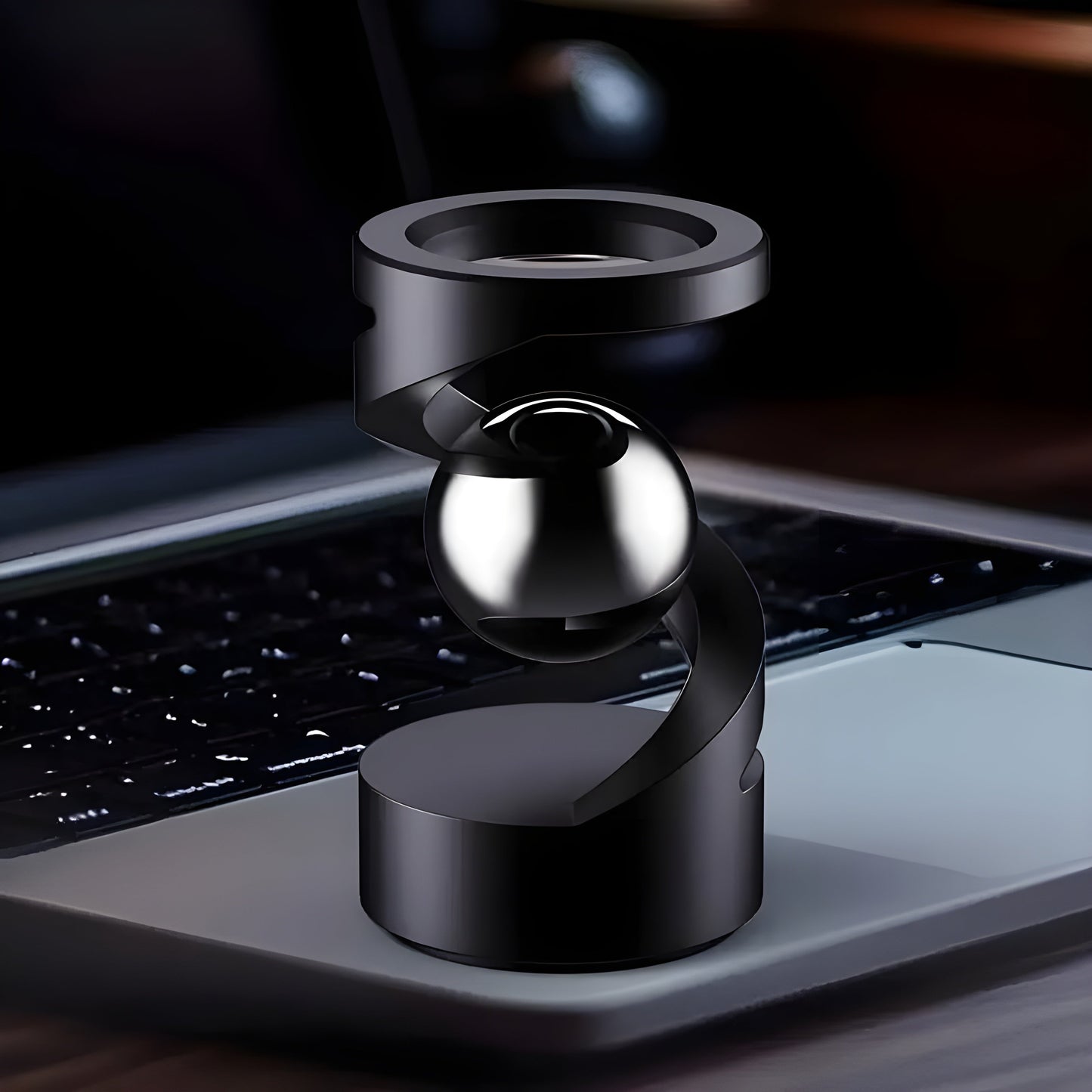 FidgetOrbit – Bureauaccessoire met zwevend gyroscoop voor ontspanning en moderne inrichting