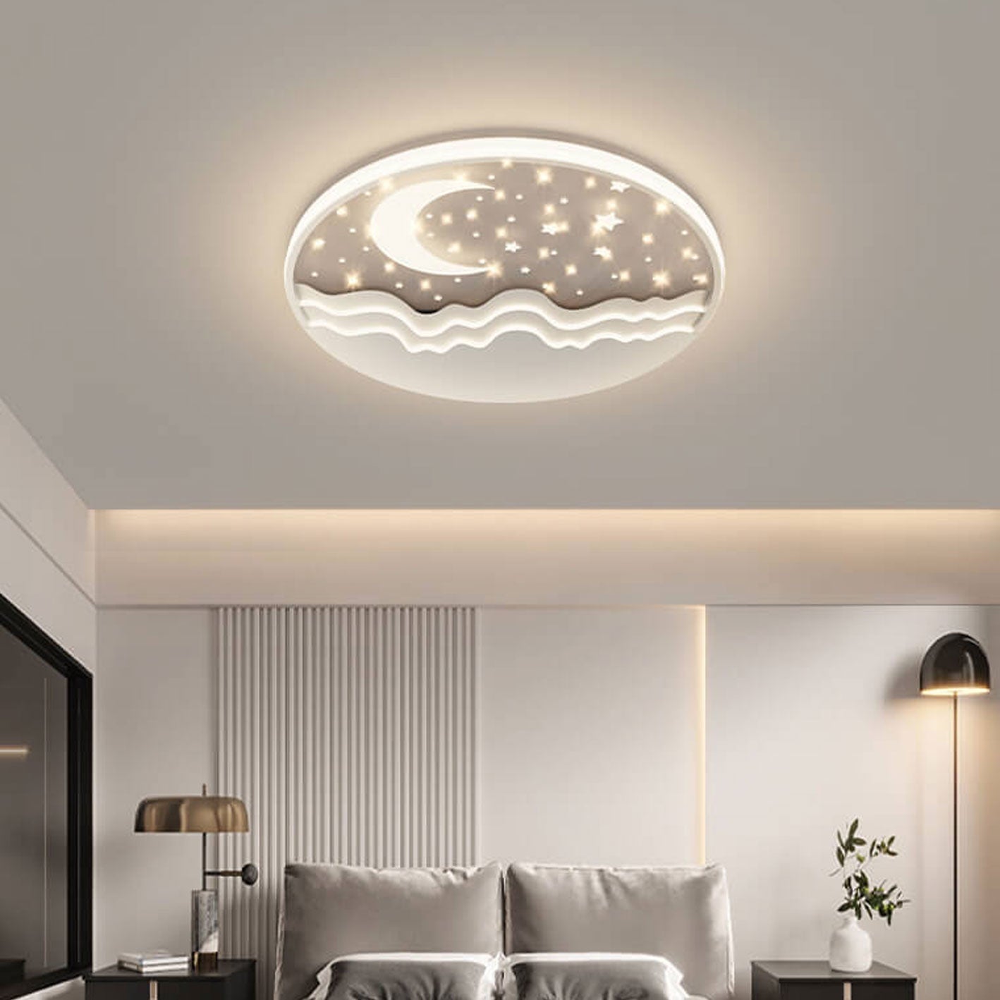 LunaAura LED-Plafondlamp | Hemels Maan-Star-Design