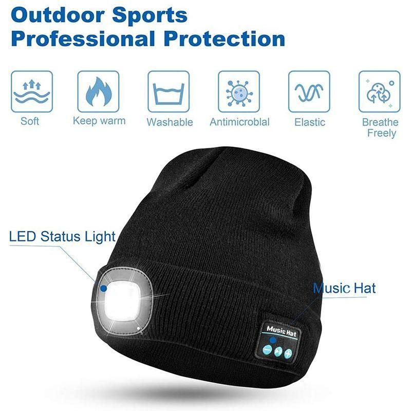 Geüpgrade Unisex Muzikale Bluetooth LED Beanie Hoed
