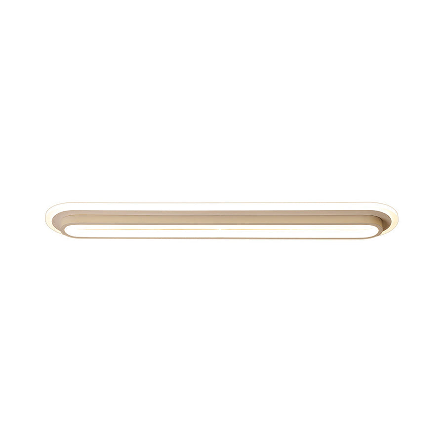 Ovale Plafondlamp Moderne Metalen LED Zwarte/Witte Plafondlamp met Acrylaat Diffuser in Wit/Warm Licht, 19"/23"/31" Breed
