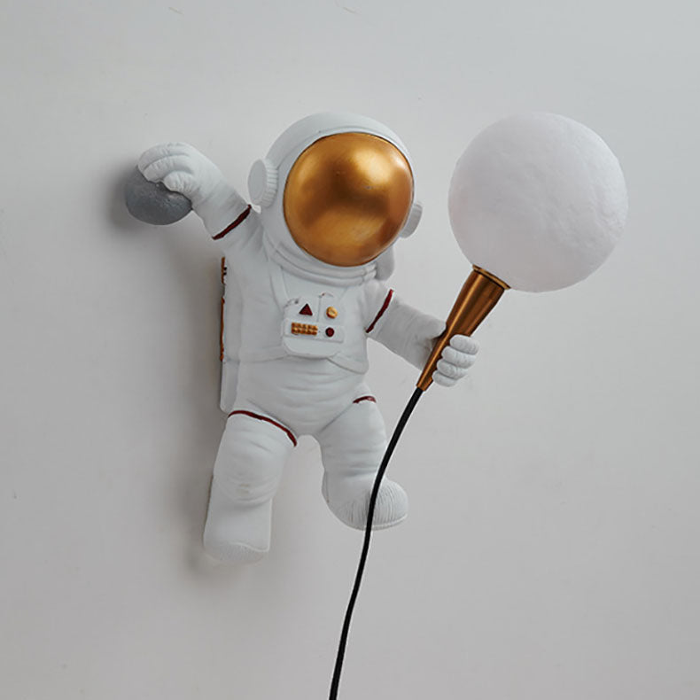 Brehn | CosmoBuddy Astronaut Wandlamp | Creatief Ontwerp | Hars & ABS | LED Slaapkamerlicht