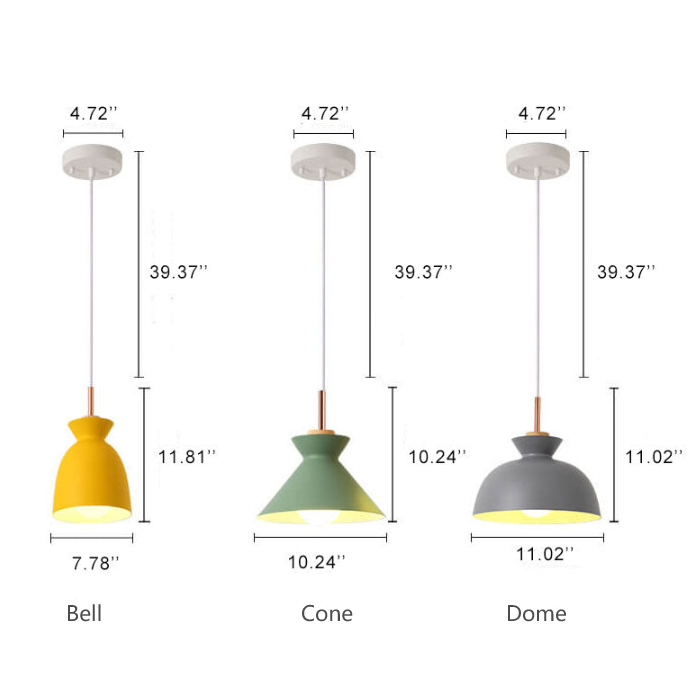 AuroraLite Nordic Hanglamp | Metaalontwerp | 1-Licht | Moderne kleurvarianten