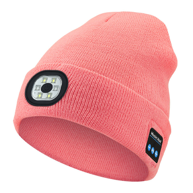 Bluetooth Muziek LED Luminous Gebreide Muts met Oplaadbare Acryl Wol
