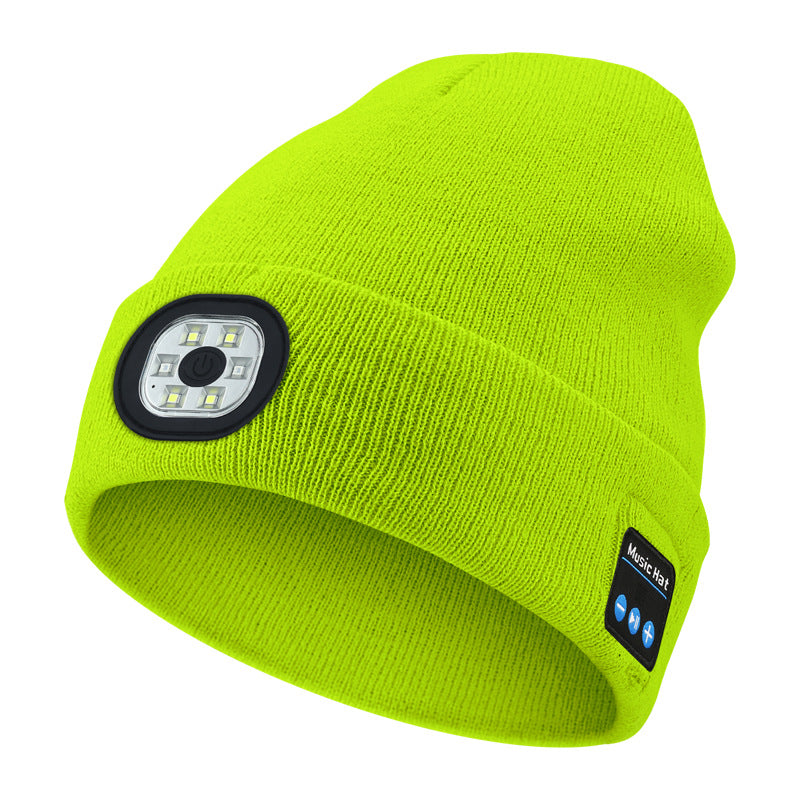 Bluetooth Muziek LED Luminous Gebreide Muts met Oplaadbare Acryl Wol