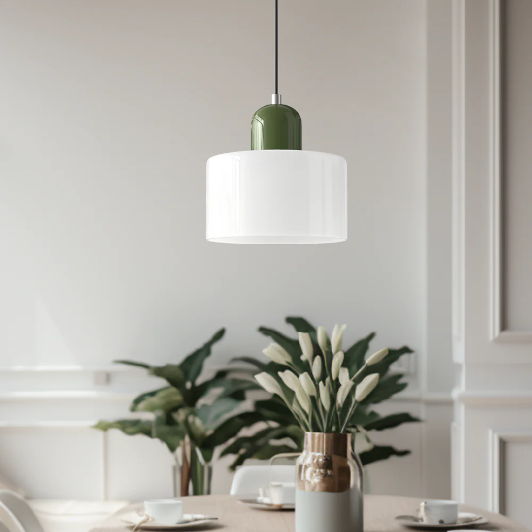 Vintage Hanglamp met Glazen Kap en Verstelbaar Snoer voor een Gezellige Sfeer