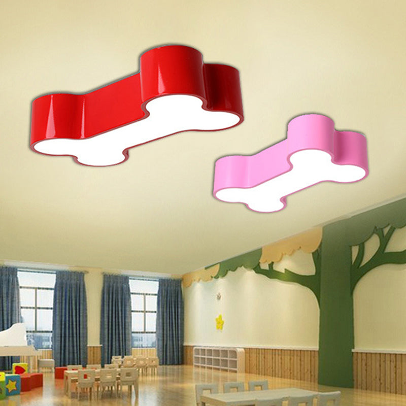 Metalen Hondenbeen Flushmount Cartoon Rood/Geel/Groen LED Plafondlamp, 19.5"/23.5" Breedte