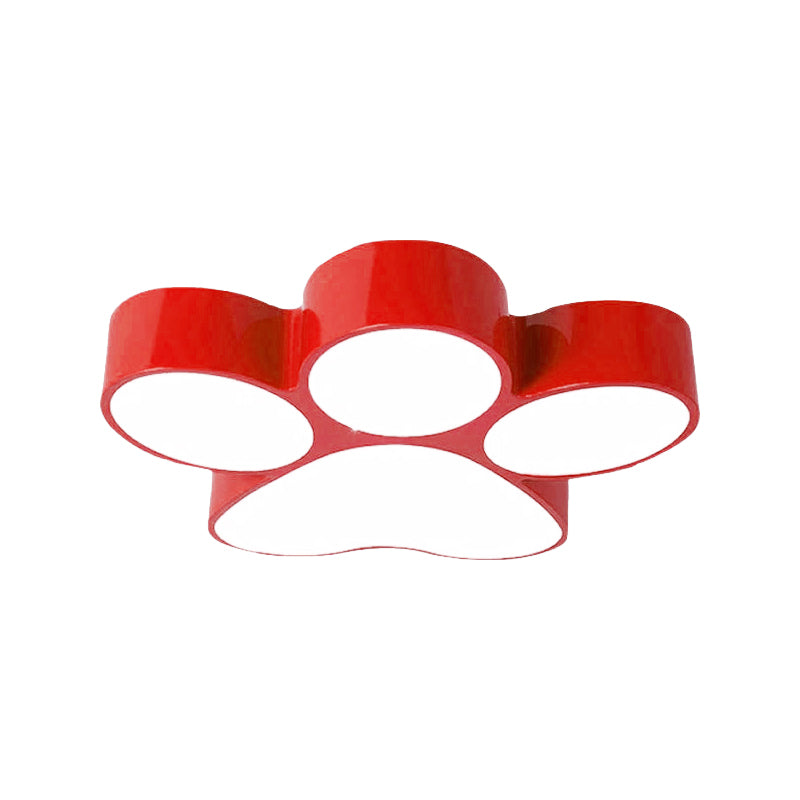 Creatieve Hondenpoot Flush Mount Metaal Kinderkamer LED Plafondverlichting in Rood/Geel/Blauw, 18"/23.5" Breedte