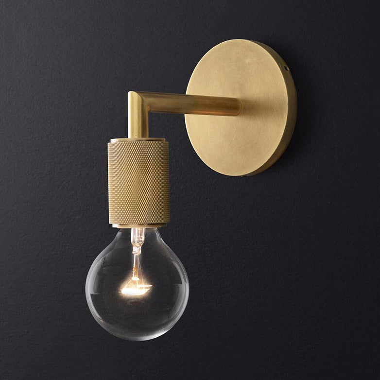 Bare Bulb Metalen Wandverlichting Minimalistisch 1/2-Licht Binnen Sconces Lamp in Zwart/Koper/Chroom met Vierkante Arm