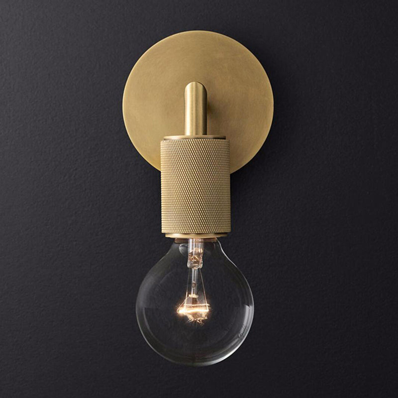 Bare Bulb Metalen Wandverlichting Minimalistisch 1/2-Licht Binnen Sconces Lamp in Zwart/Koper/Chroom met Vierkante Arm
