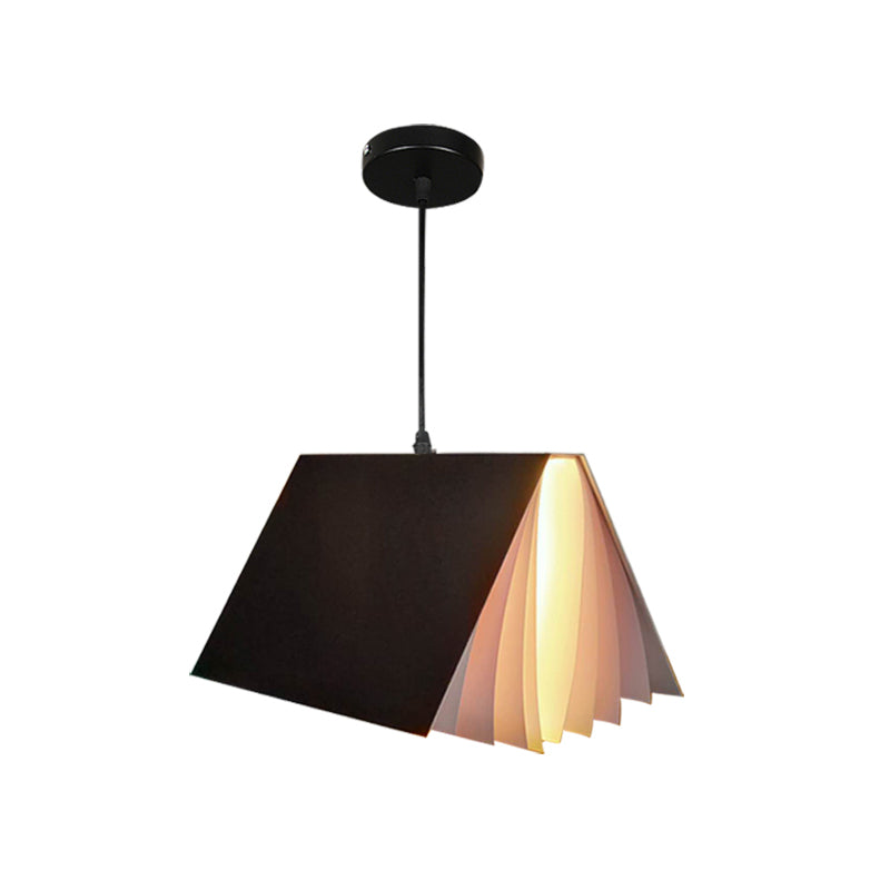 Boekvormige Café Hanglamp Metaal Enkelvoudige Lamp Macaron Plafond Hanglicht in Blauw/Roze/Zwart