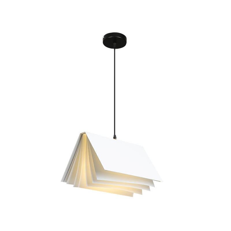 Boekvormige Café Hanglamp Metaal Enkelvoudige Lamp Macaron Plafond Hanglicht in Blauw/Roze/Zwart