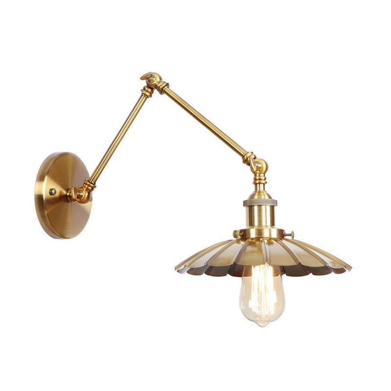 IJzeren Messing Taak Wandverlichting Golfvorm/Hoorngvorm/Conisch Enkel 6"/8" Brede Antieke Wandlamp met Swingarm