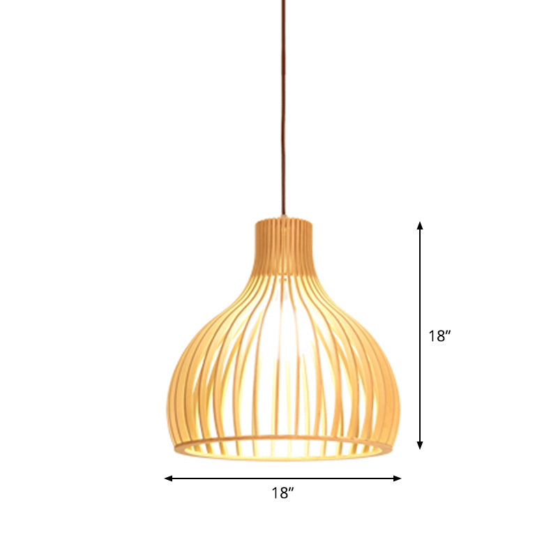Uitlopende/Hemisphere/Uien Hanglamp Aziatische Bamboe 1 Licht Beige Klein/Groot Hanglamp voor Eetkamer
