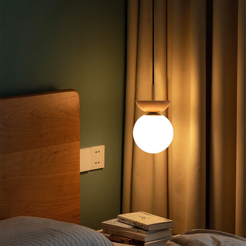Glazen Bol Plafondlamp | Houtnerf Design