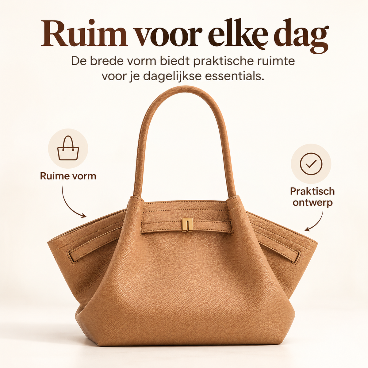 Schoudertas Hana Patroon Suede Uiterlijk en Grote Capaciteit