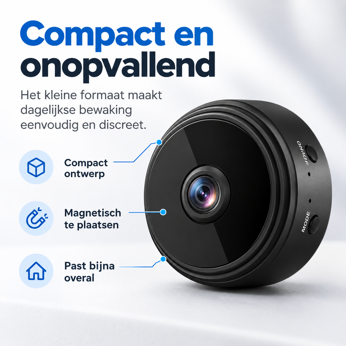 Magnetische Mini WiFi Camera 1080P HD voor Discrete Bewaking