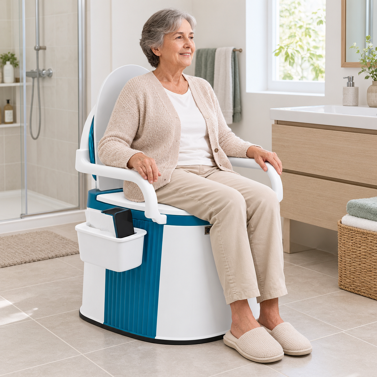 Draagbaar Toilet voor Volwassenen en Ouderen met Ergonomisch Ontwerp