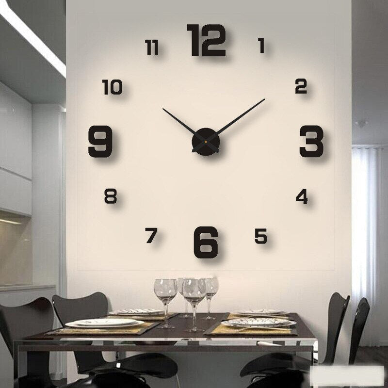Luminor Moderne Zwarte Wandklok Met Kwarts Beweging