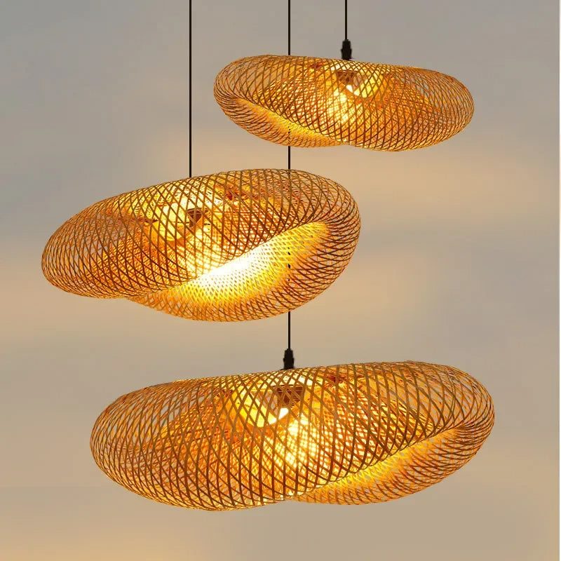 Aira Handgeweven Natuurlijke Bamboe Hanglamp
