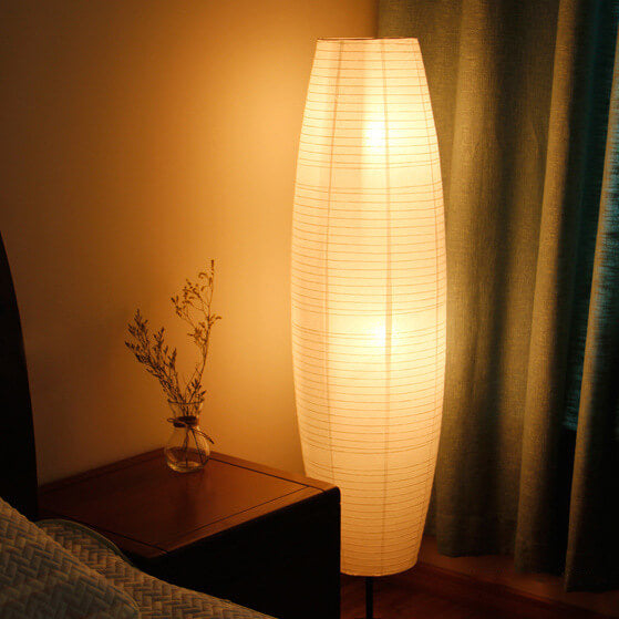 Noordse Rijstpapier Kolom 2-Lichts Vloerlamp