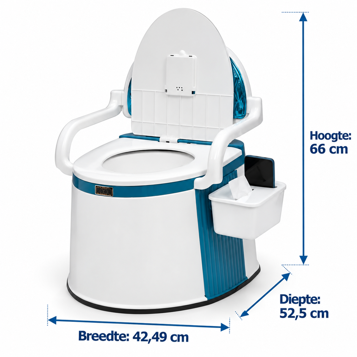 Draagbaar Toilet voor Volwassenen en Ouderen met Ergonomisch Ontwerp