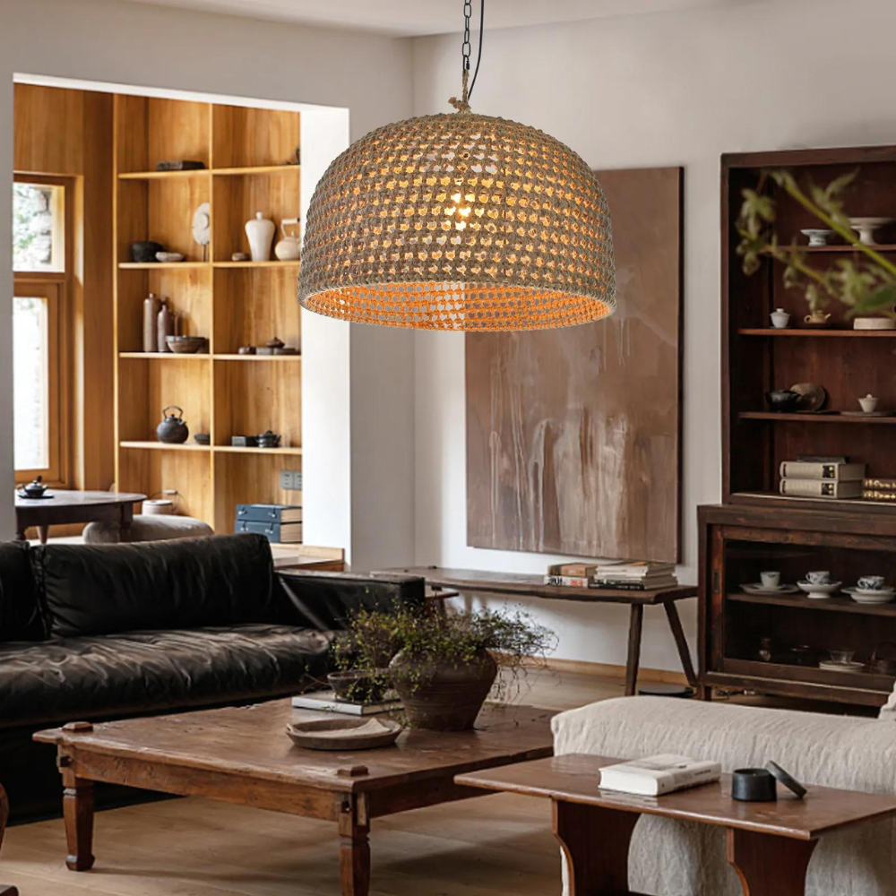 Natuurlijke Schaduw Rattan Japandi Hanglamp