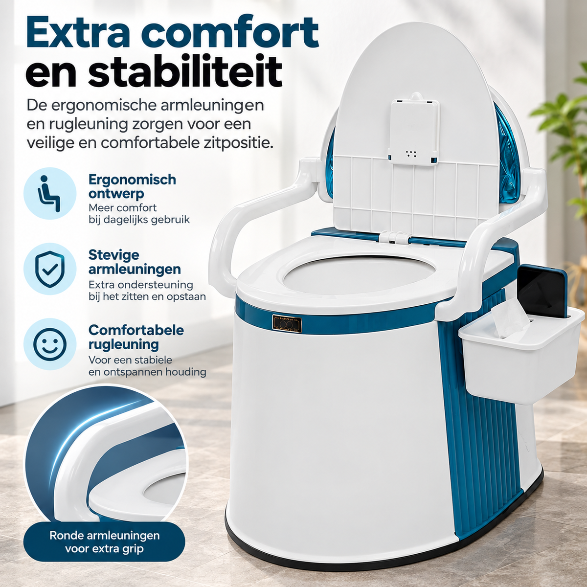 Draagbaar Toilet voor Volwassenen en Ouderen met Ergonomisch Ontwerp