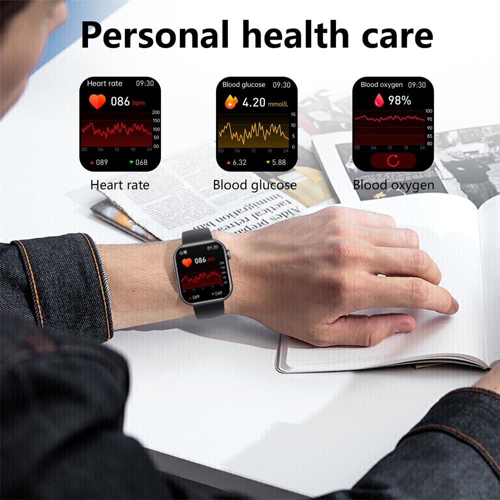 Skanto | Bloedglucose Bloeddruk Bloedzuurstof Slaapmonitor Waterdichte Smartwatch