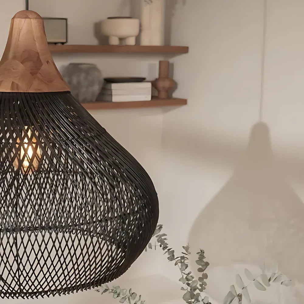Boho Stijl Rieten Hanglamp