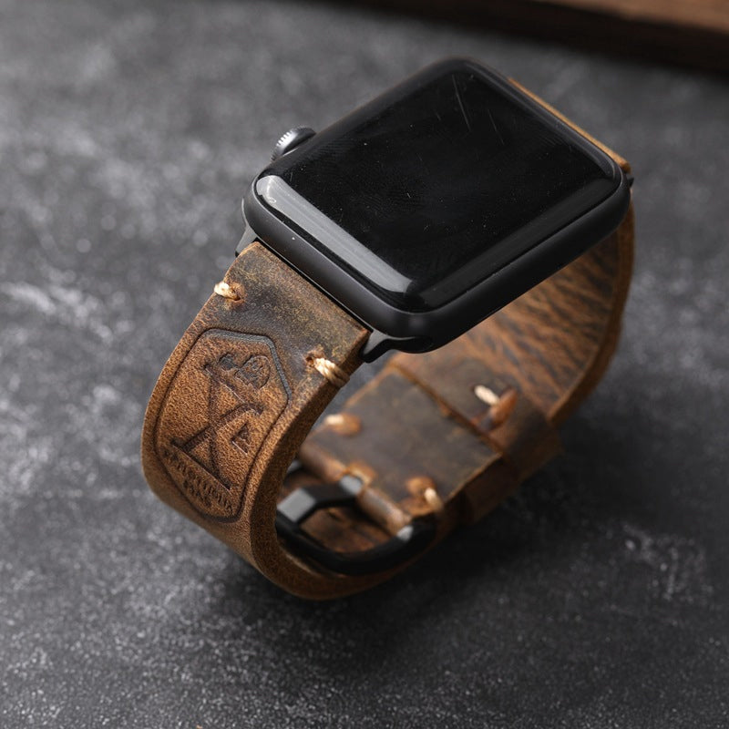 Handgemaakt Vintage Leder Apple Watch Band