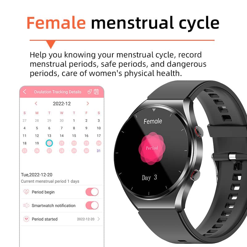ECG/hartslagvariabiliteitsmonitoring met één klik op de Suga Pro smartwatch.