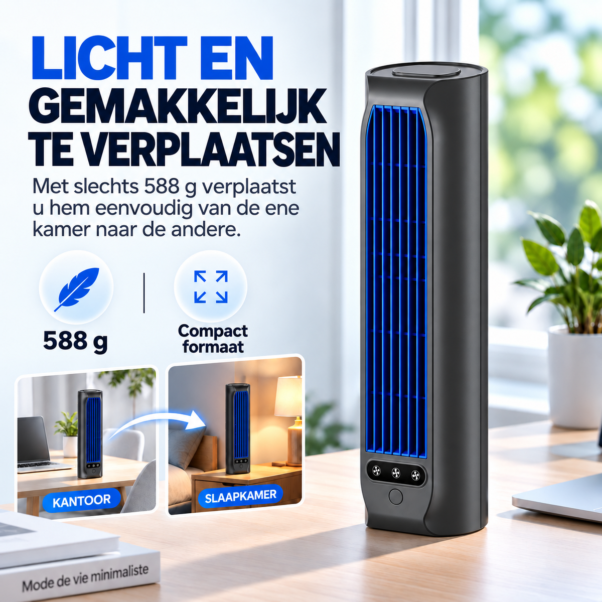 AirWave – Oplaadbare kolomventilator