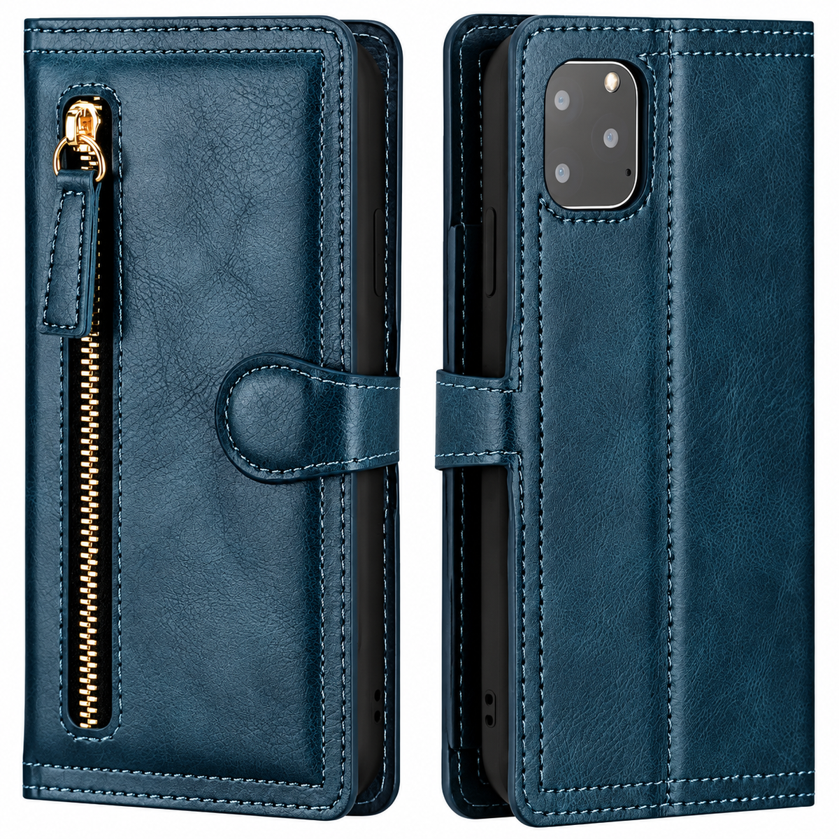 Premium Leer iPhone Flip Portemonnee & Stand Case