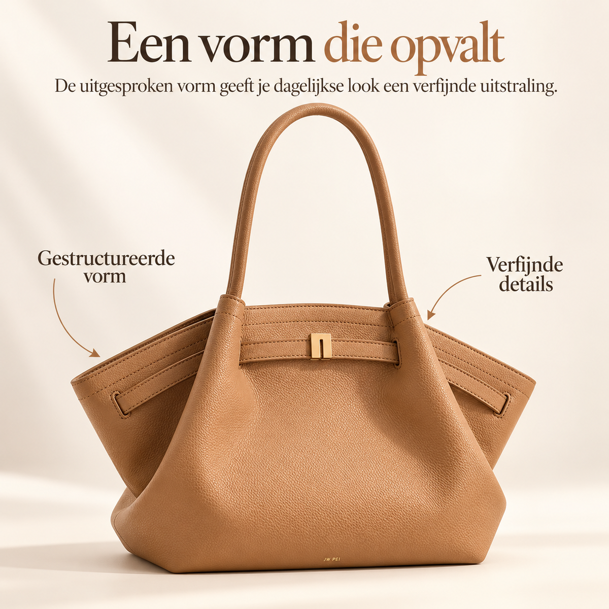 Schoudertas Hana Patroon Suede Uiterlijk en Grote Capaciteit