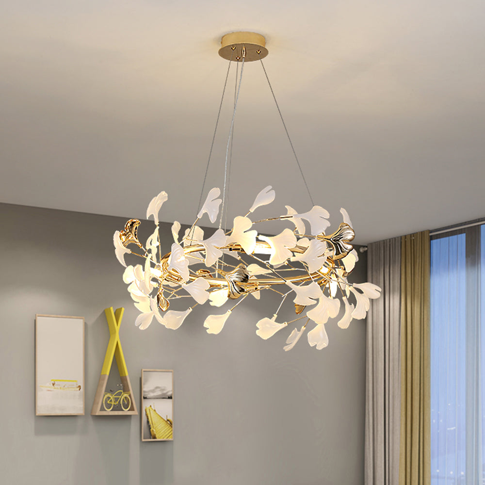 Jarn Hanglamp Blad/Multi Modern Metaal/Porselein Goud/Wit Woonkamer