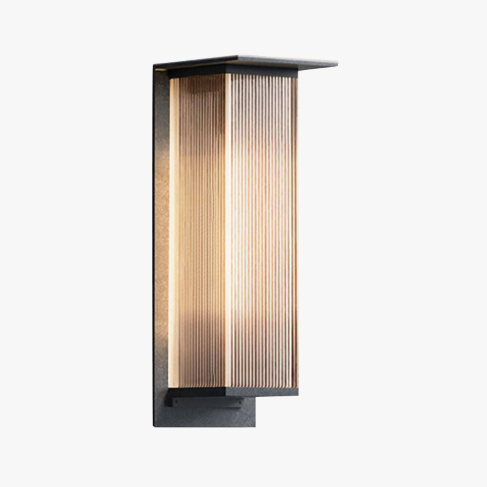 Ray Moderne Rechthoekige Metalen Buitenwandlamp, Zwart