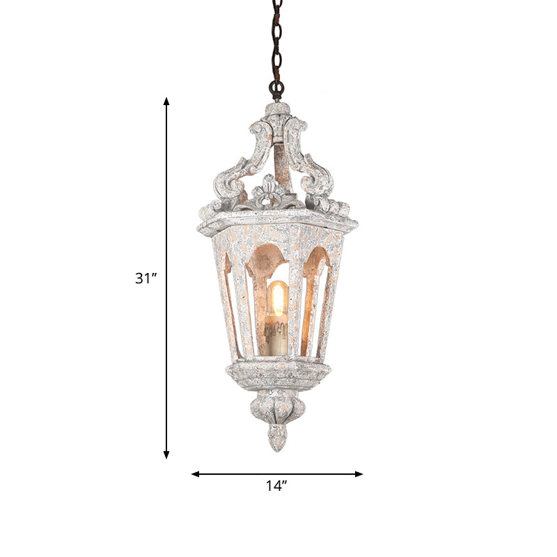 Plattelands Pavilion Hanglamp 1-Licht Verweerd Houten Hanglamp voor Woonkamer