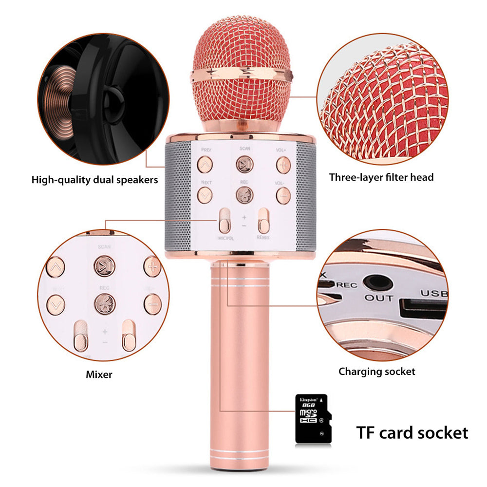 Skanto | Oplaadbare draadloze Bluetooth karaoke microfoon