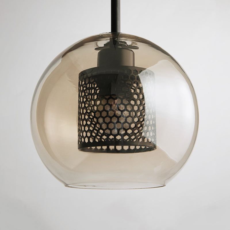Hessa Hedendaagse Gouden Hanglamp, Glas, Globe/Cilindrisch