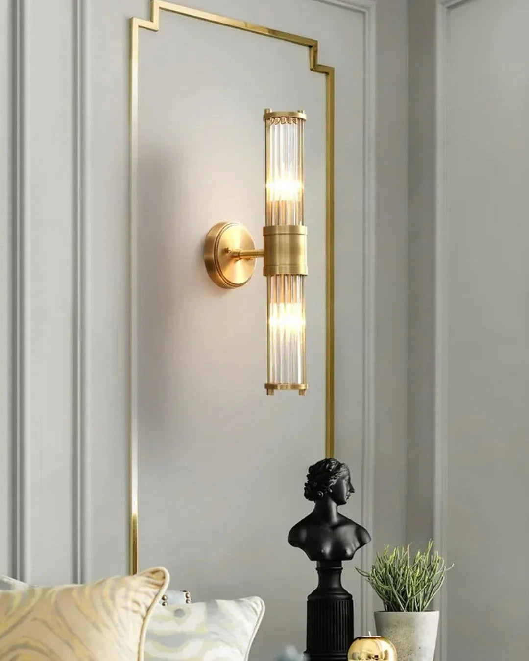 Lumina Bloom Messing Kristallen Wandlamp