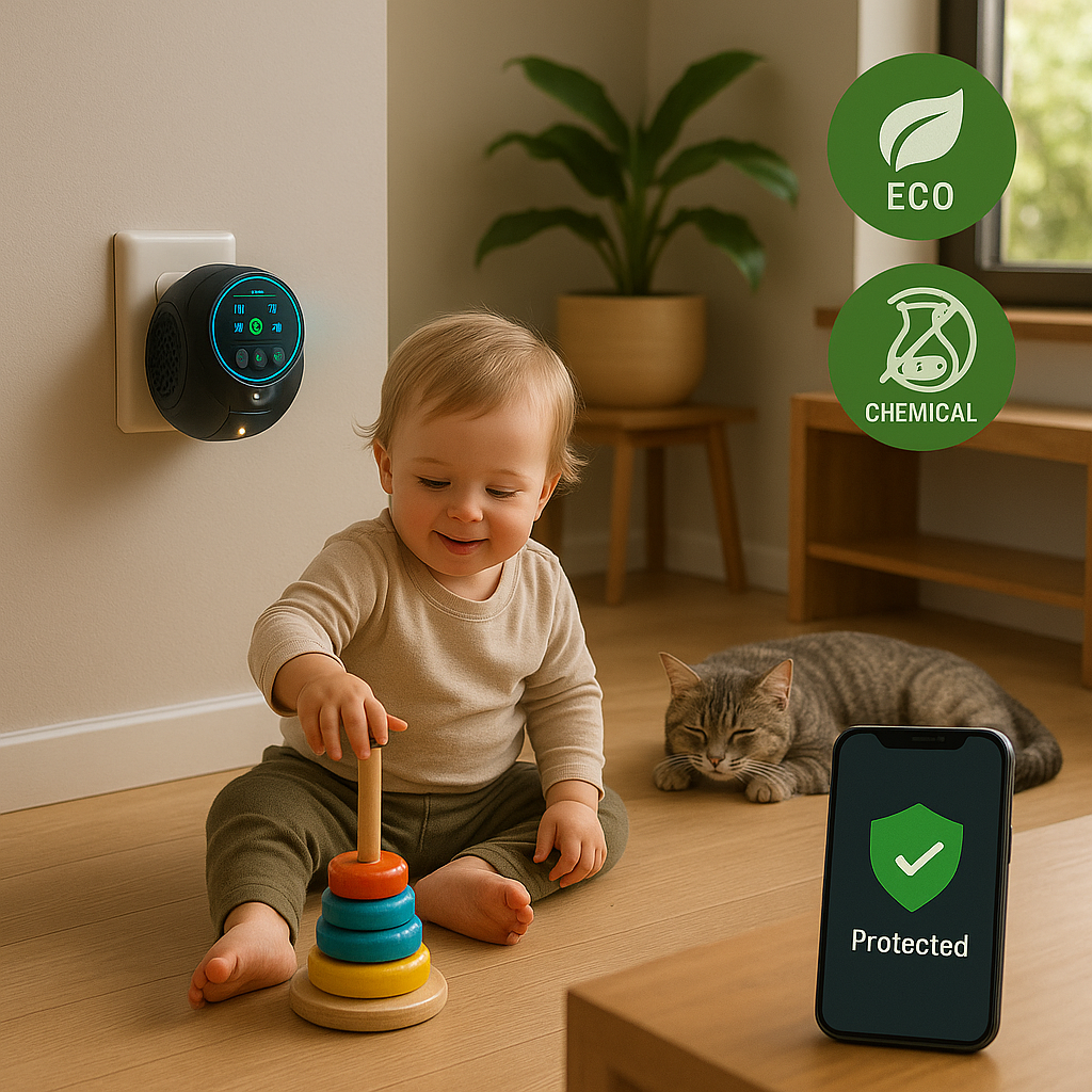 PulseGuard Ultrasone Bij- en Wespafschrikker, 360 Graden Dekking