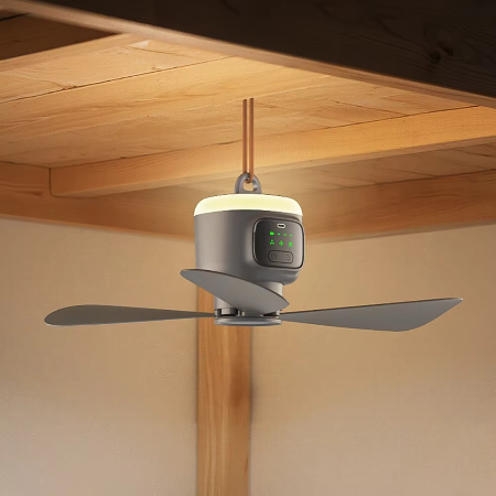 Ultieme oplaadbare plafondventilator voor buiten met een capaciteit van 12000 mAh en LED-verlichting