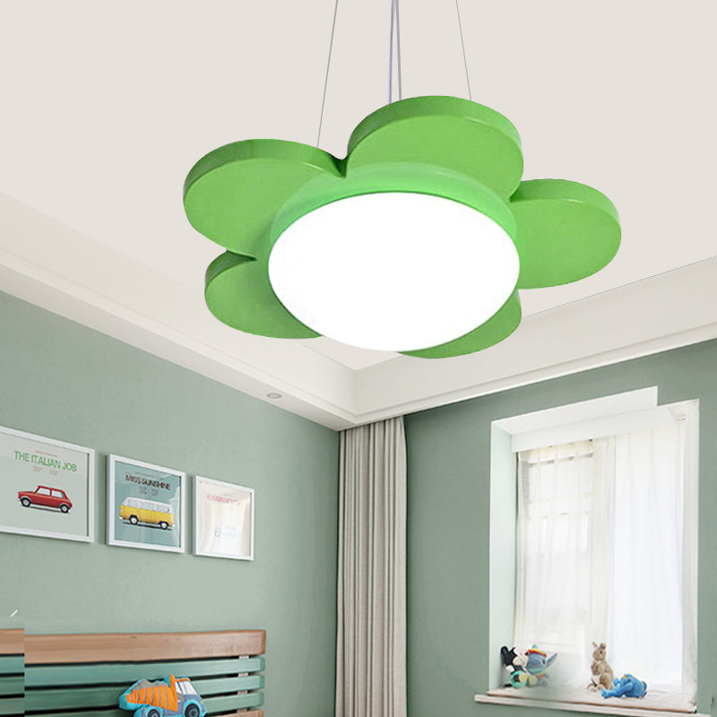 15"/23" Diameter Bloemvormige Hanglamp Kinderen Acryl LED Plafond Chandelier in Rood/Geel/Blauw/Groen voor Kinderkamer