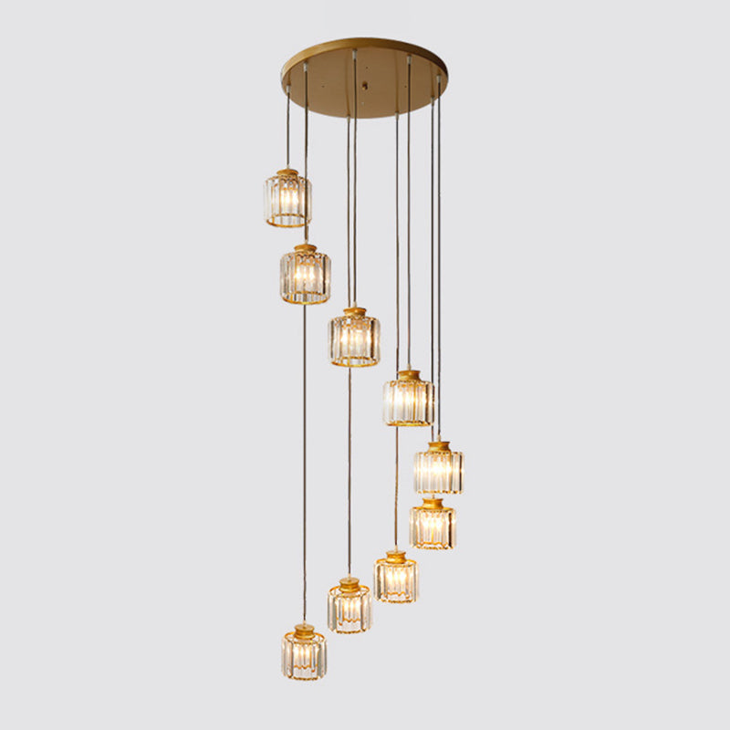 Cilinder Trap Multi Plafondlamp Helder Kristal Moderne Hanglamp