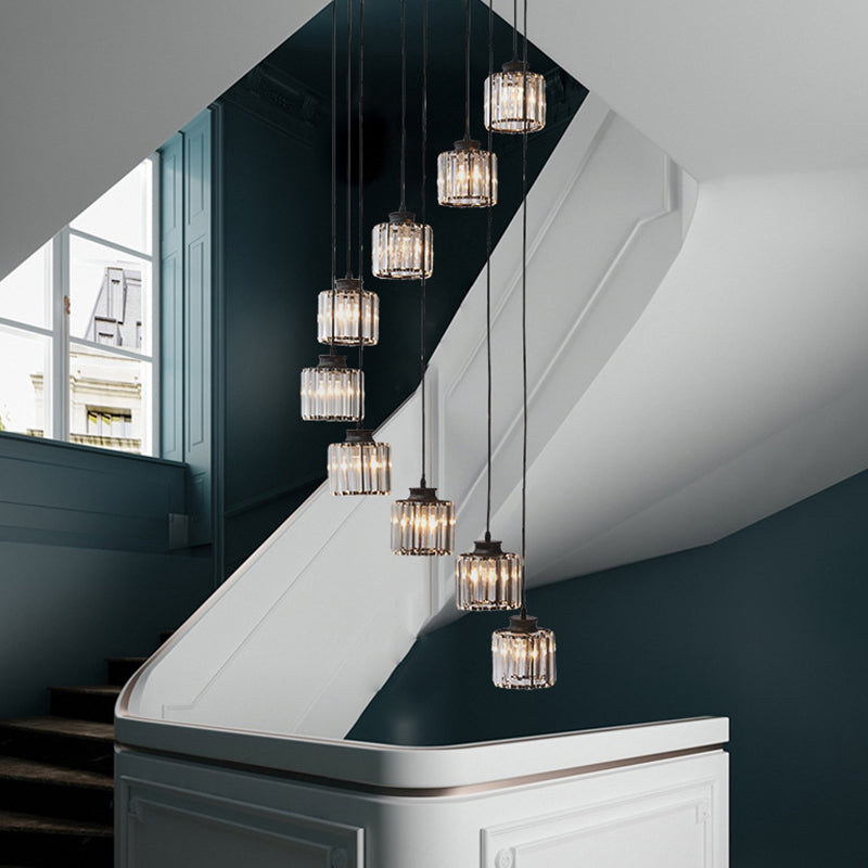 Cilinder Trap Multi Plafondlamp Helder Kristal Moderne Hanglamp