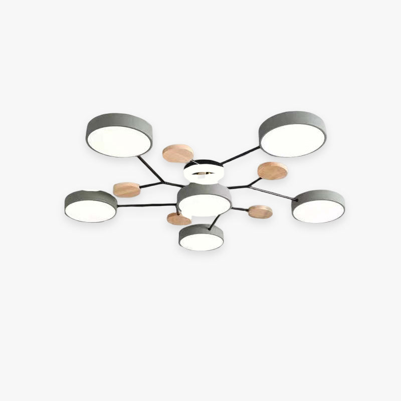 Muto Plafondlamp Hout Modern Rond LED Wit Slaap-/Woonkamer