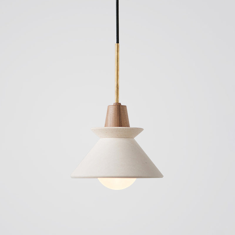 Bowl Shade Plafondlamp Simplicity Cement Enkele Eetkamer Hanglamp in Wit