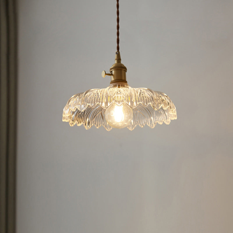 Industriële Schaalrand Plafondlamp Enkel Helder Glas Hanglamp voor Restaurant
