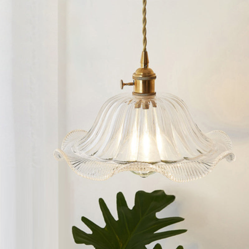 Antieke Schaduw Hanglamp 1-Licht Duidelijk Glas Hanglamp voor Restaurant